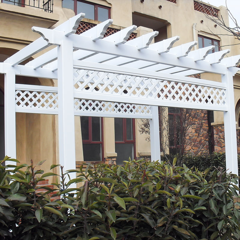 PVC pergola s mriežkou